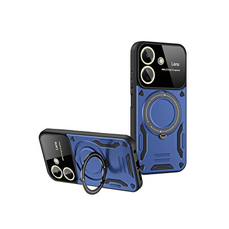 Xiaomi Poco C65 - Redmi 13c Kılıf Joy Lens Korumalı Standlı Şık Tasarım Kapak