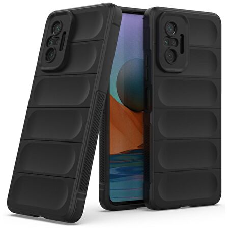 Xiaomi Redmi Note 10 Pro Kılıf Kamera Korumalı İçi Kadife Yumuşak Silikon Kapak + Ekran Koruma