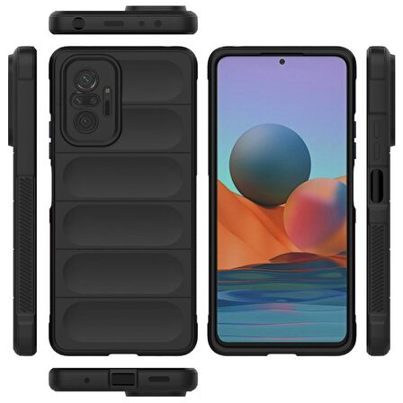 Xiaomi Redmi Note 10 Pro Kılıf Kamera Korumalı İçi Kadife Yumuşak Silikon Kapak + Ekran Koruma