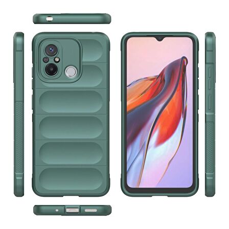 Xiaomi Redmi 12C Kılıf Kamera Korumalı İçi Kadife Yumuşak Silikon Kapak + Ekran Koruma