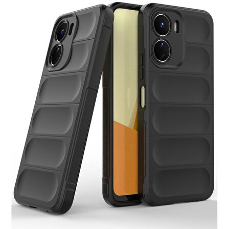 Vivo Y16 Kılıf Kamera Korumalı İçi Kadife Yumuşak Silikon Kapak + Ekran Koruma