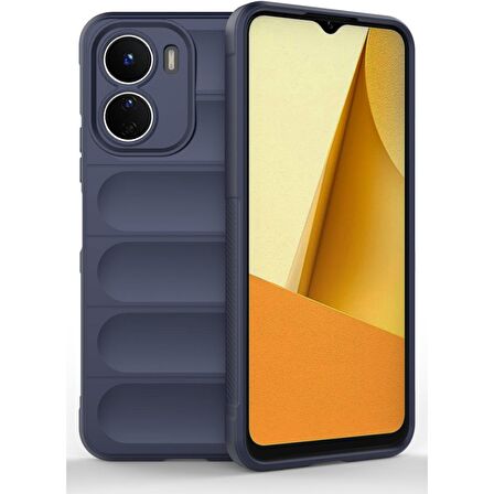 Vivo Y16 Kılıf Kamera Korumalı İçi Kadife Yumuşak Silikon Kapak + Ekran Koruma