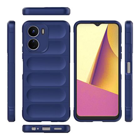Vivo Y16 Kılıf Kamera Korumalı İçi Kadife Yumuşak Silikon Kapak + Ekran Koruma