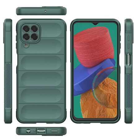 Samsung Galaxy M33 Kılıf Kamera Korumalı İçi Kadife Yumuşak Silikon Kapak + Ekran Koruma