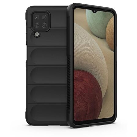 Samsung Galaxy A12 Kılıf Kamera Korumalı İçi Kadife Yumuşak Silikon Kapak + Ekran Koruma