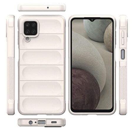 Samsung Galaxy A12 Kılıf Kamera Korumalı İçi Kadife Yumuşak Silikon Kapak + Ekran Koruma