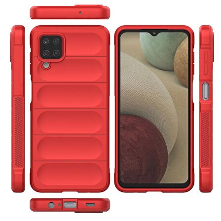 Samsung Galaxy A12 Kılıf Kamera Korumalı İçi Kadife Yumuşak Silikon Kapak + Ekran Koruma