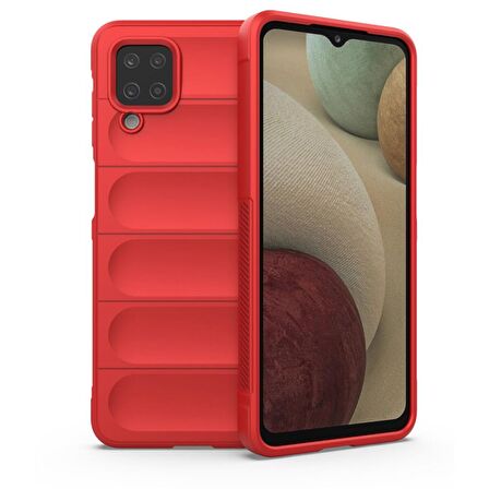 Samsung Galaxy A12 Kılıf Kamera Korumalı İçi Kadife Yumuşak Silikon Kapak + Ekran Koruma