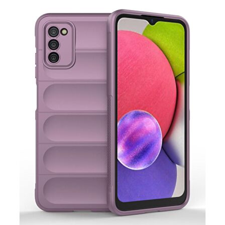 Samsung Galaxy A03S Kılıf Kamera Korumalı İçi Kadife Yumuşak Silikon Kapak + Ekran Koruma