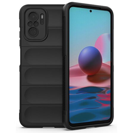 Xiaomi Poco M5s Kılıf Kamera Korumalı İçi Kadife Yumuşak Silikon Kapak + Ekran Koruma