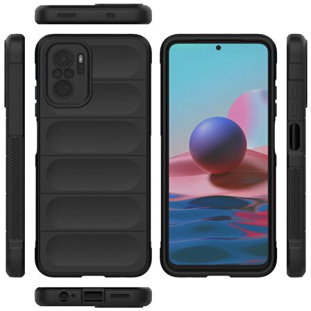 Xiaomi Poco M5s Kılıf Kamera Korumalı İçi Kadife Yumuşak Silikon Kapak + Ekran Koruma