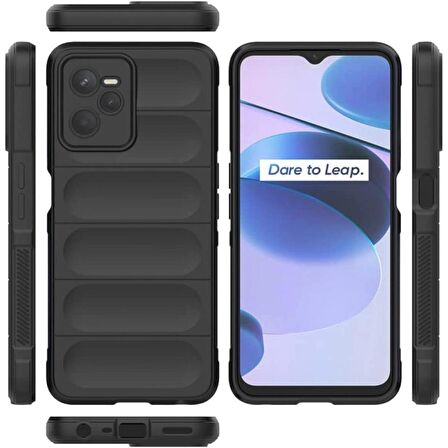 Realme C35 Kılıf Kamera Korumalı İçi Kadife Yumuşak Silikon Kapak + Ekran Koruma