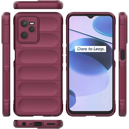 Realme C35 Kılıf Kamera Korumalı İçi Kadife Yumuşak Silikon Kapak + Ekran Koruma