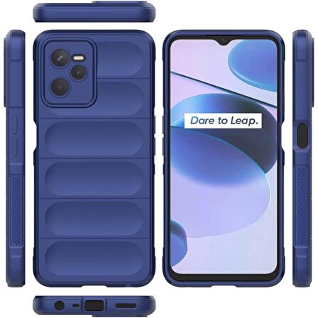 Realme C35 Kılıf Kamera Korumalı İçi Kadife Yumuşak Silikon Kapak + Ekran Koruma