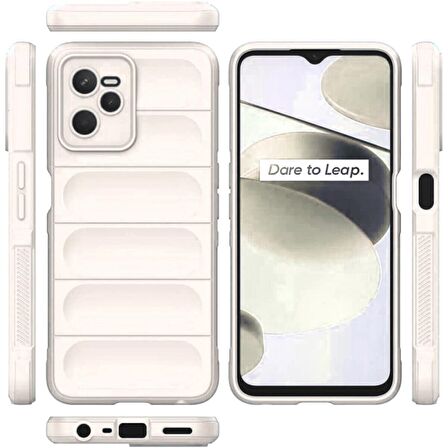 Realme C35 Kılıf Kamera Korumalı İçi Kadife Yumuşak Silikon Kapak + Ekran Koruma