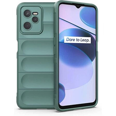 Realme C35 Kılıf Kamera Korumalı İçi Kadife Yumuşak Silikon Kapak + Ekran Koruma