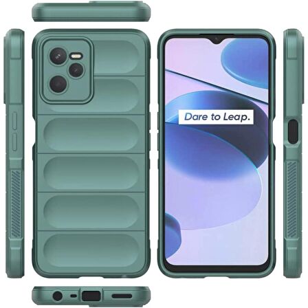 Realme C35 Kılıf Kamera Korumalı İçi Kadife Yumuşak Silikon Kapak + Ekran Koruma
