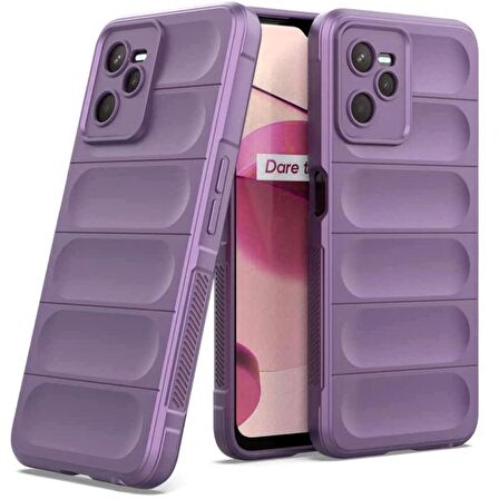 Realme C35 Kılıf Kamera Korumalı İçi Kadife Yumuşak Silikon Kapak + Ekran Koruma