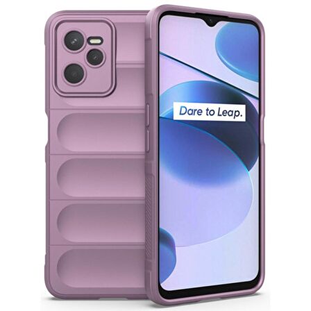 Realme C35 Kılıf Kamera Korumalı İçi Kadife Yumuşak Silikon Kapak + Ekran Koruma