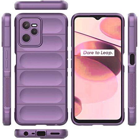 Realme C35 Kılıf Kamera Korumalı İçi Kadife Yumuşak Silikon Kapak + Ekran Koruma