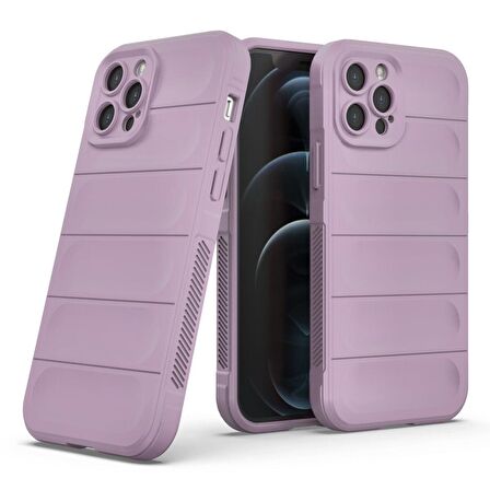 Apple iPhone 12 Pro Kılıf Kamera Korumalı İçi Kadife Yumuşak Silikon Kapak + Ekran Koruma