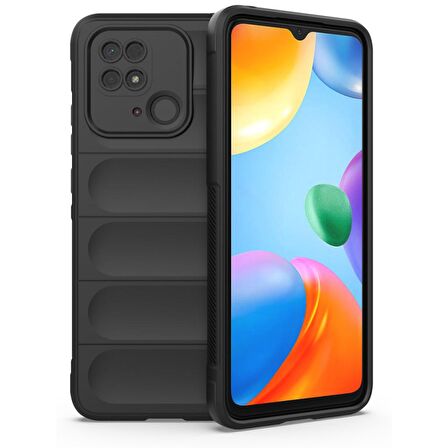 Xiaomi Redmi 10C Kılıf Kamera Korumalı İçi Kadife Yumuşak Silikon Kapak + Ekran Koruma