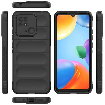 Xiaomi Redmi 10C Kılıf Kamera Korumalı İçi Kadife Yumuşak Silikon Kapak + Ekran Koruma