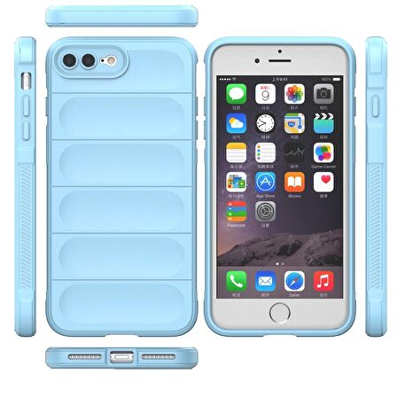 Apple iPhone 8 Plus Kılıf Kamera Korumalı İçi Kadife Yumuşak Silikon Kapak + Ekran Koruma