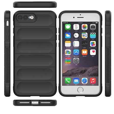 Apple iPhone 7 Plus Kılıf Kamera Korumalı İçi Kadife Yumuşak Silikon Kapak + Ekran Koruma