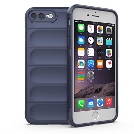 Apple iPhone 7 Plus Kılıf Kamera Korumalı İçi Kadife Yumuşak Silikon Kapak + Ekran Koruma