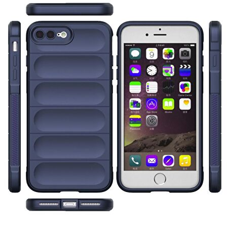 Apple iPhone 7 Plus Kılıf Kamera Korumalı İçi Kadife Yumuşak Silikon Kapak + Ekran Koruma