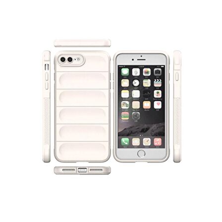 Apple iPhone 7 Plus Kılıf Kamera Korumalı İçi Kadife Yumuşak Silikon Kapak + Ekran Koruma