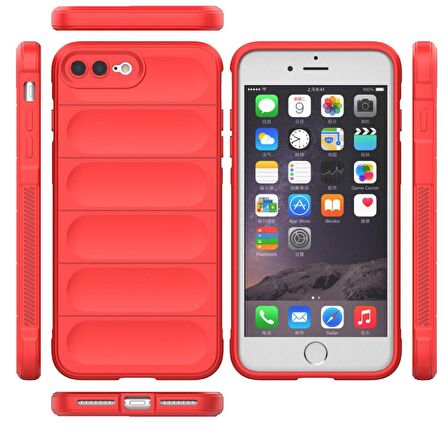 Apple iPhone 7 Plus Kılıf Kamera Korumalı İçi Kadife Yumuşak Silikon Kapak + Ekran Koruma