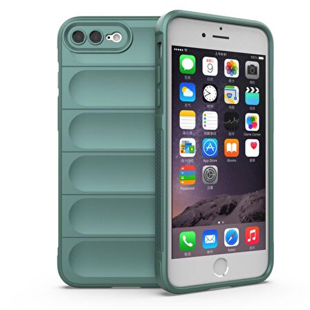 Apple iPhone 7 Plus Kılıf Kamera Korumalı İçi Kadife Yumuşak Silikon Kapak + Ekran Koruma