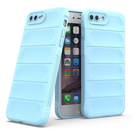 Apple iPhone 7 Plus Kılıf Kamera Korumalı İçi Kadife Yumuşak Silikon Kapak + Ekran Koruma