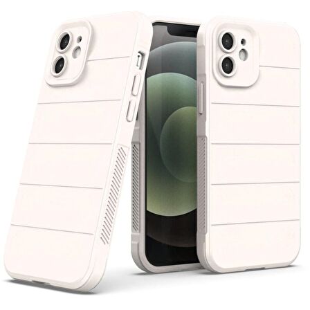 Apple iPhone 12 Kılıf Kamera Korumalı İçi Kadife Yumuşak Silikon Kapak + Ekran Koruma