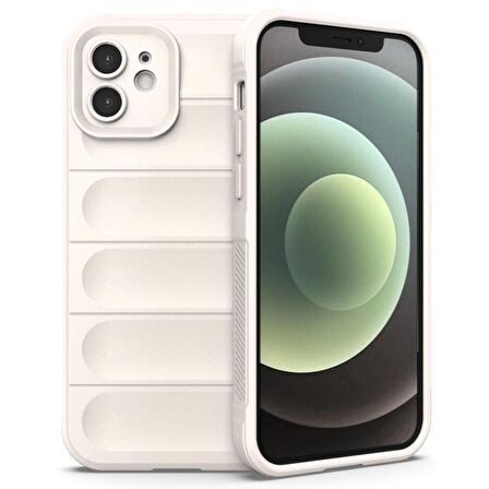 Apple iPhone 12 Kılıf Kamera Korumalı İçi Kadife Yumuşak Silikon Kapak + Ekran Koruma