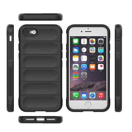 Apple iPhone 7 / 8 Kılıf Kamera Korumalı İçi Kadife Yumuşak Silikon Kapak + Ekran Koruma