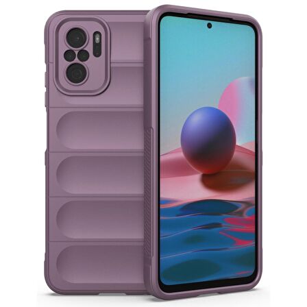 Xiaomi Redmi Note 10S Kılıf Kamera Korumalı İçi Kadife Yumuşak Silikon Kapak + Ekran Koruma