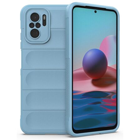 Xiaomi Redmi Note 10S Kılıf Kamera Korumalı İçi Kadife Yumuşak Silikon Kapak + Ekran Koruma