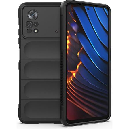 Xiaomi Poco X4 Pro 5G Kılıf Kamera Korumalı İçi Kadife Yumuşak Silikon Kapak + Ekran Koruma