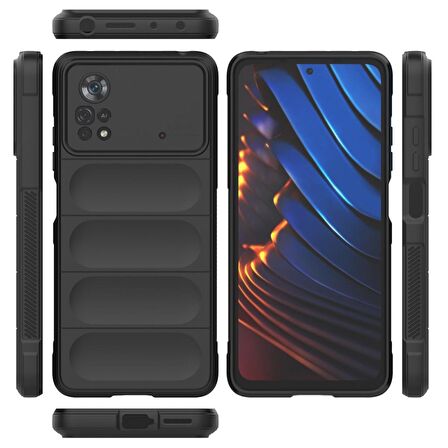 Xiaomi Poco X4 Pro 5G Kılıf Kamera Korumalı İçi Kadife Yumuşak Silikon Kapak + Ekran Koruma