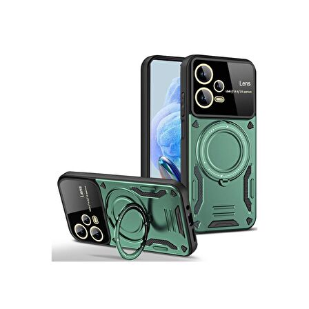 Xiaomi Redmi Note 12 Pro 5G Kılıf Joy Lens Korumalı Standlı Şık Tasarım Kapak + Ekran Koruma