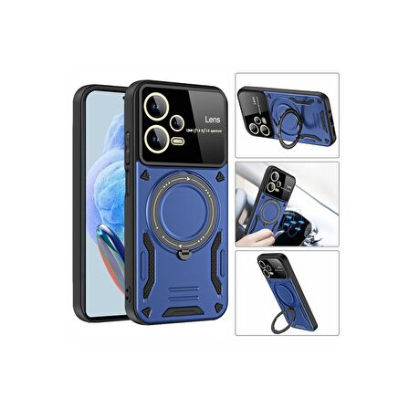 Xiaomi Redmi Note 12 Pro 5G Kılıf Joy Lens Korumalı Standlı Şık Tasarım Kapak + Ekran Koruma