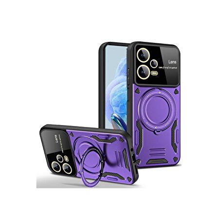 Xiaomi Redmi Note 12 Pro 5G Kılıf Joy Lens Korumalı Standlı Şık Tasarım Kapak + Ekran Koruma
