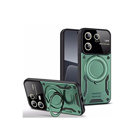 Xiaomi Mi 13T Kılıf Joy Lens Korumalı Standlı Şık Tasarım Kapak + Ekran Koruma