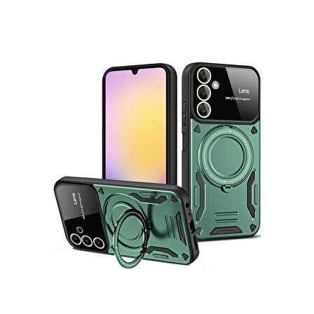 Samsung Galaxy A35 5G Kılıf Joy Lens Korumalı Standlı Şık Tasarım Kapak + Ekran Koruma