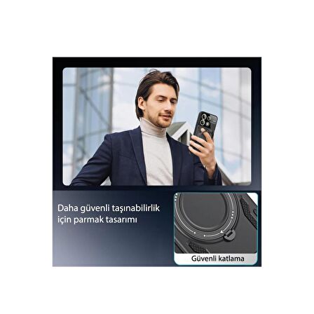 Realme C55 Kılıf Joy Lens Korumalı Standlı Şık Tasarım Kapak + Ekran Koruma