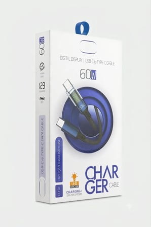 Redmi Note 14S Uyumlu 60W PD Type-C Type-C Led Göstergeli Hasır Hızlı Şarj Data Kablosu