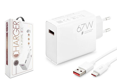 General Mobile GM Phoenix 5G Uyumlu SG51 67 Watt Hızlı Turbo Şarj Seti Kafa + Kablo